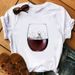 European And American Cross-border Foreign Trade Wholesale Clothing, Wine Glass Pattern Round Neck Plus Size_ecoleips.com