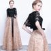 Elegant French Lace Evening Gown Slimming Tassel Detail Sophisticated Style for Socialites Hosts Piano Performances Spring 2026 New Arrival_ecoleips.com