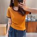 The 2026 Color-Coordinated Short-Sleeved T-Shirt With A U-Shaped Neckline And Straight Shoulders Is A Stylish, Versatile_ecoleips.com
