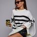 Women's Knitted Autumn/Winter New Product Casual Striped Loose Round Neck Hooded Sweater Jacket For Women_ecoleips.com