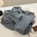Retro-Inspired, Distressed Blue Plaid Long-Sleeved Shirt For Women Perfect For Autumn With A Relaxed, Casual Style._ecoleips.com
