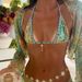 Women's Clothing New Halter Neck Printed Lace Up Split Swimsuit Ladies Sexy Bikini Beach Set_ecoleips.com