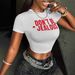 2025 Qi Duo Summer Hot Sale Cross-Border European And American Trendy Cool Letter Spicy Girl Print Slim Cropped Top_ecoleips.com