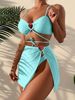 Women's Clothing Split Rope Bikini Bikini Multi Color Small Pit Strip Three Piece Swimsuit_ecoleips.com