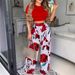 2024 Autumn Cross-Border Foreign Trade European And American Women's Clothing Printed Two-Piece Short_ecoleips.com