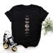 Cross-border European And American Moon Eclipse Cute Print Retro Fashion Women's Short-sleeve T-shirt_ecoleips.com