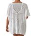 Sexy Knitted Beach Cover-Up Dress - Hollow Out Solid Color Sun Protection Bikini Wrap, European & American Summer Style_ecoleips.com