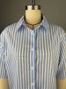 K Women's New Casual Collar Three Quarter Sleeve Striped Shirt High Waisted Pants Two-piece Set_ecoleips.com