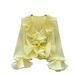 Women's French-Inspired V-Neck Blouse Long Sleeve Ruffled Hem Pleated Details Elegant Top for Spring/Summer Versatile Dressy Shirt_ecoleips.com