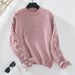 Lace-Up Bow Pullover Autumn Winter Cross-Border Sweater Loose Casual Long Sleeve Knitted European And American Women's_ecoleips.com