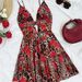 Women's Spaghetti Strap V Neck Hollowed out a Line Backless Holiday Dress European And American Style Cross Border 2025 Design_ecoleips.com