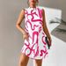 Cross-border Women's Clothing 2023 Summer Wish European And American Printed Stand-collar Dress_ecoleips.com