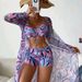 Bikini Swimwear Women's Split Striped Multi-color Three-piece Bikini Swimsuit_ecoleips.com