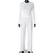 Women's Casual Long Sleeve Round Neck Suit European American Style Spring Autumn New Solid Color Wide Leg Pants_ecoleips.com