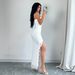 "Elegant Strapless Slit Dress For Women - Solid Color Bodycon Dress With Fitted Waist, Perfect For Evening Parties & Special Occasions"_ecoleips.com