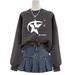 Women's Fleece Lined Thickened round Neck Sweatshirt Petite Relaxed Style for Autumn Winter Spring New 2023 No Hood_ecoleips.com