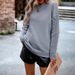 Women's Oversized Cable Knit Sweater With Drop Shoulder - Solid Color & Contrast Panels, Soft & Warm Casual Pullover For Everyday Wear_ecoleips.com