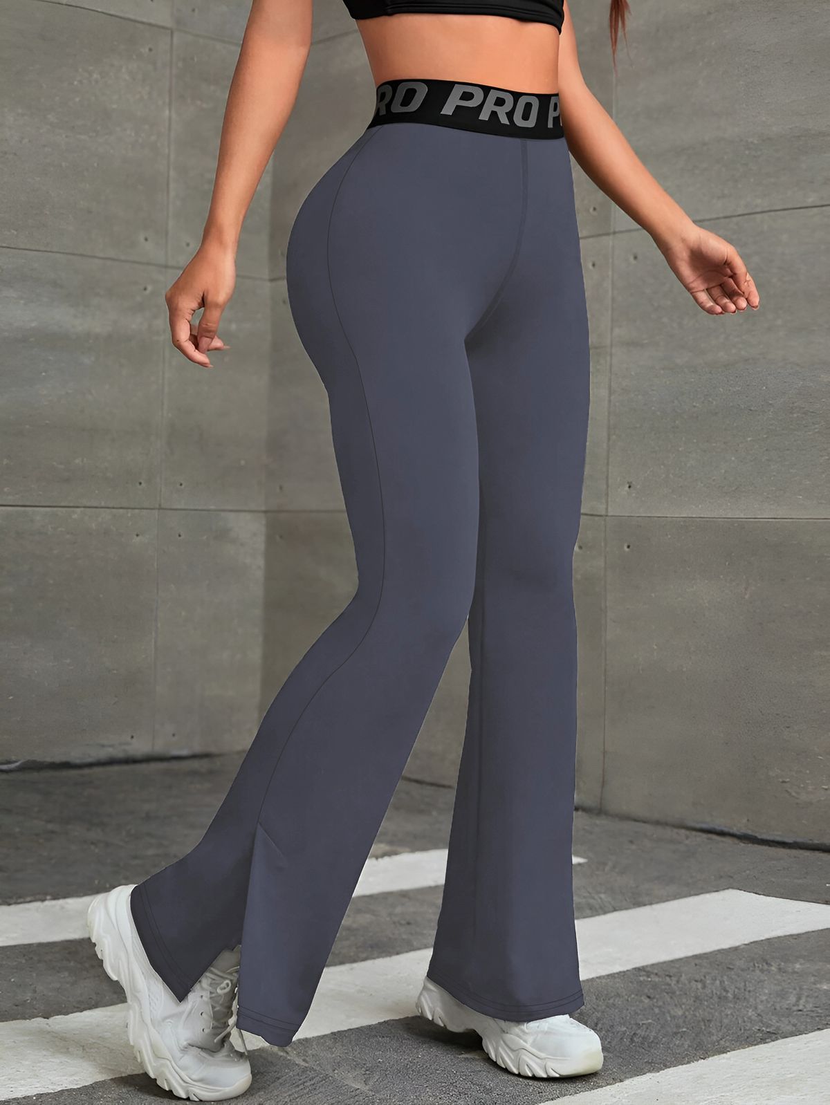 Women's Clothing High Waist Flared Pants Hip Lifting Slimming Abdomen Tightening Wide Leg Pants Elastic Quick Drying Peach Slim Training Yoga Pants_ecoleips.com