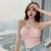 French-style Niche Metal Chain Halter Neck Camisole For Women, 2025 Summer Slim-fit Polka Dot Short Tank Top_ecoleips.com