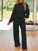 Women's Clothing Women's Casual Hooded Sweatshirt & Jogger Set - Soft Loose Fit Long Sleeve Pullover Hoodie Pockets Stylish Solid Color Lounge Wear_ecoleips.com