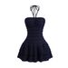Elegant Floral Print Summer Dress for Women Asymmetric Tie-Neck Design Comfortable Breathable Fabric Flowy A-Line Silhouette_ecoleips.com