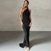 European And American Style Women's Clothing 2026 Summer New Product Sexy Backless Pleated Slim-fit Coat Solid Color_ecoleips.com