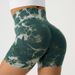 Women's Clothing Summer New Fitness Pants Tied And Bleached High Waisted Three Point Shorts Hip Raising Sports Tie Dyed Yoga Pants_ecoleips.com