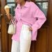 Voya Women's European And American Casual Vacation Solid Color Long Sleeve Blouse Women's Spring And Summer Clothing_ecoleips.com
