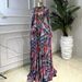 Women's Clothing Elegant Round Neck Printed Dress Long Sleeve Button Down Evening Gown For Spring_ecoleips.com