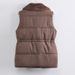K Women's New Thickened Cotton Vest; Mid-length, Versatile, Solid Color Sleeveless Top_ecoleips.com
