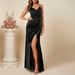 Women's Clothing Satin Suspender Dress Sexy Backless Pleated Skirt Dress_ecoleips.com