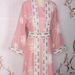 Women's Clothing Modest Abaya Dress Dubai Style Abaya Dress Set – Elegant Long Sleeve Kaftan With Rhinestone & Sequin Embellishments_ecoleips.com