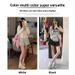 ng2510292 Black Floral Print Midi For Women, Summer Thin High Waist A-Line Slimming Design Cake Skirt, Petite Chiffon Short Skirt_ecoleips.com