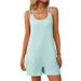 Stylish Backless Sleeveless Jumpsuit For Women, Loose Fit High Waist Romper With Adjustable Ties For Beach Vacation And Summer Outings_ecoleips.com