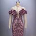 Women's Clothing New Deep V Neck Pink Sequin Sexy Slim Long Skirt Birthday Party Patty Hip Evening Dress_ecoleips.com