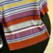 Summer New Women's Slim Fit Rainbow Striped Ice Silk Crew Neck Knitted Short Sleeve T-Shirt Top_ecoleips.com