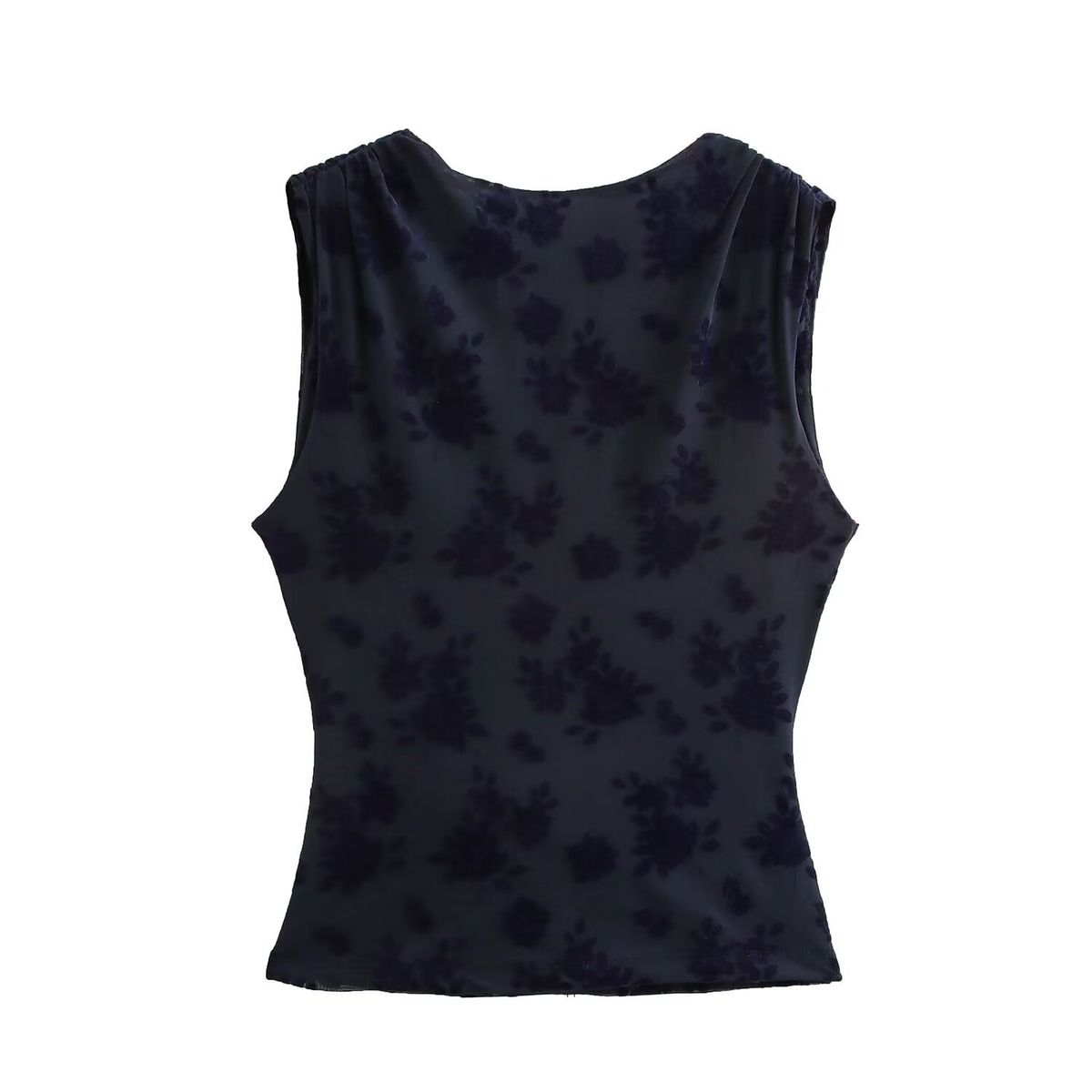 New Women's Fashion Flocked Silk Mesh Backless Top And Skirt Set30671343152530_ecoleips.com