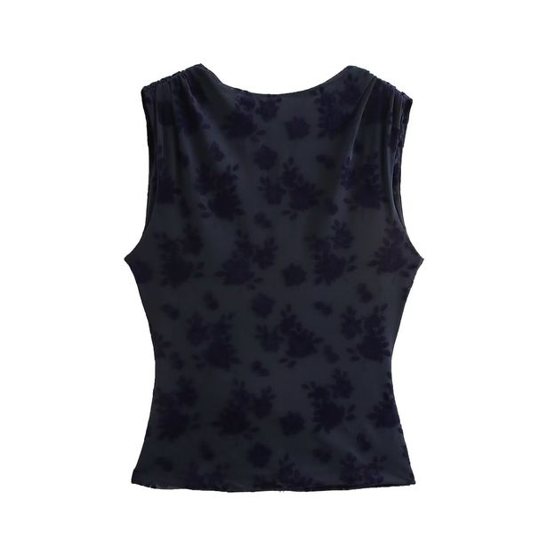 New Women's Fashion Flocked Silk Mesh Backless Top And Skirt Set30671343152530_ecoleips.com