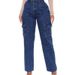 Cross-border European And American Women's Jeans 2023 New Multi-pocket High-waisted Elastic Waistband Cargo Pants_ecoleips.com