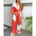 Shipped 2025 Women's Batwing Irregular Short Sleeve Wide Leg Pants Two-Piece Set_ecoleips.com