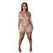 Women's Leopard Print Zip-Up Hoodie & Shorts Set – Sexy Streetwear Two-Piece For Spring/Summer (S-Xl, Brown/Pink/Blue/Black/White)_ecoleips.com