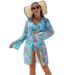 Women's European American Style Printed Bikini Set 2-Piece High Waisted Mesh Swimsuit Sexy Vacation Style Fits True to Size_ecoleips.com