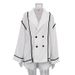 Women's Clothing Lapel Long Sleeved Cardigan Jacket With Lace Up Loose Wide Leg Shorts Casual Two Piece Suit_ecoleips.com