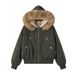 girl Girl Zuoshandiao Winter Cotton Jacket Women 2025 New Style With Fleece Lining And Thickened Fur Collar, Short Parka For_ecoleips.com