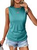 Women's Casual Solid Color Pullover Sleeveless Vest T-Shirt Round Neck Design American Style Summer Fashion_ecoleips.com