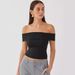 European And American Women's Fashion 2026 Summer New Strapless Sexy T-Shirt Off-Shoulder Hot Girl Pure Desire_ecoleips.com