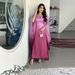Verve MQ118 Modest Muslim Fashion Gradient Satin One Size Loose Robe Dress_ecoleips.com