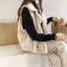 Women's loose bf sleeveless vest vest vest fur one suede clip coat_ecoleips.com