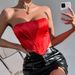 Aria Basics Aria Basics Cross-Border Glossy Tube Rhombus Crop Top Backless European And American Fishbone Waist Cincher Chest Wrap_ecoleips.com