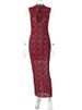 Fantoye Sexy Hollow Out Lace Jacquard Round Neck Split Women Maxi Dress Solid Sleeveless Winter Female Bodycon Elegant Vestidos_ecoleips.com